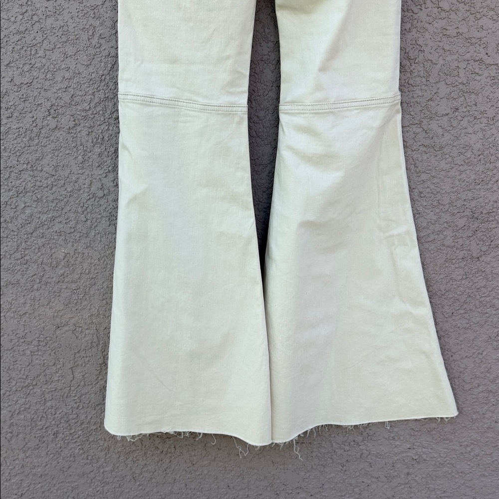 Blank Paige Cream Flare Jeans - High Waist Wide Leg - Picture 4 of 9